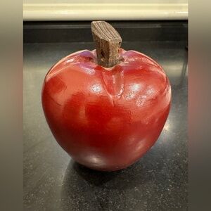 Red Wooden Apple Decor